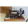 Image 2 : Vintage Portable Crank Style Sewing Machine with Cover/Case 