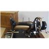Image 3 : Vintage Portable Crank Style Sewing Machine with Cover/Case 