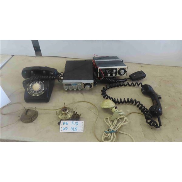 CB Radio, Rotary Desk Phone, Coal Oil Lamp Burners, Night Light