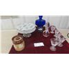 Image 1 : Royal Doultan Tobacco Jar, Pedestal Cake Stand, 7 Crystal Sorbet Glasses, 