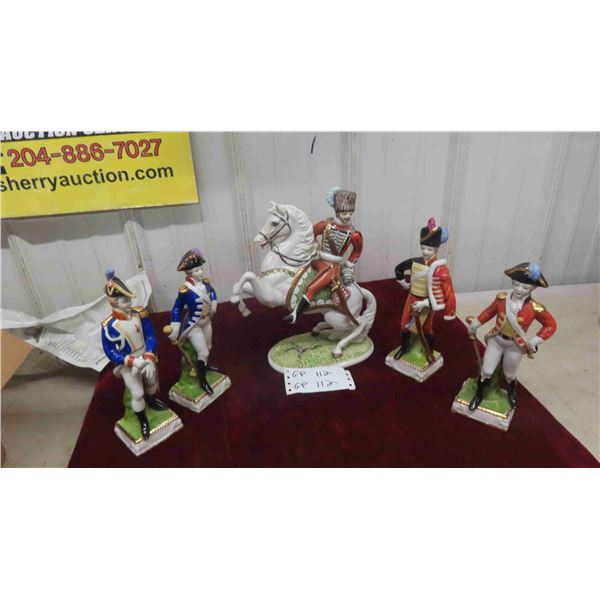 British Revolutionary War Porcelain Soldier Figurines German Hallmark