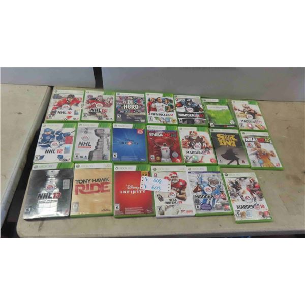 (20) XBOX 360 Home Video Games 