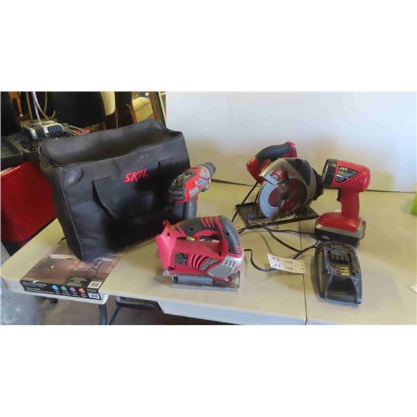 Skil 18V Cordless Tool Set : Circular Saw, Jig Saw, Drill, Flashlight, Charger, 2
