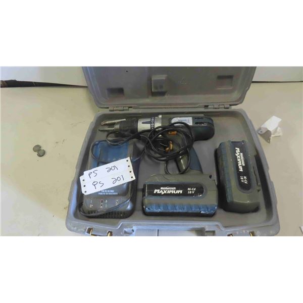 Mastercraft Maximum 18V Drill , 2 Battery , Charger & Case 