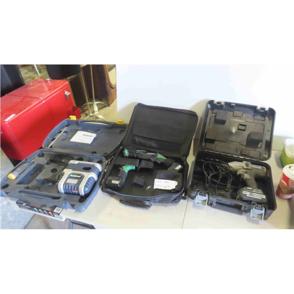 3 Incomplete Cordless Sets : Maximum 20V  Impact No Charger, Hitachi 12V 