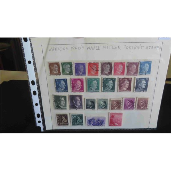 Germant Various 1940s WW2 Hitler Portrait Stamps 