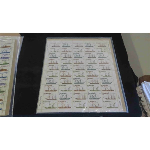 Canada 4 Sheets of Mint 50 Canadian Vessels Costal 1975, Inland 1976, 