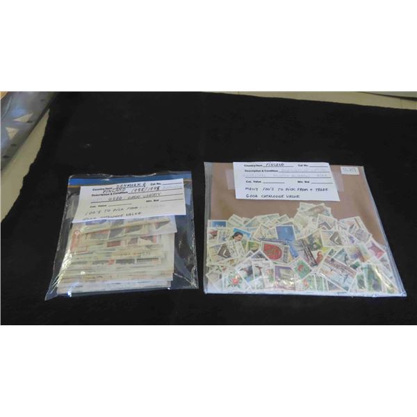 Variety of Denmark and Finland Stamps - Many 100s 