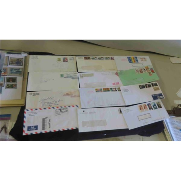 25 Stamped Envelopes - Mostly USA Stamps 