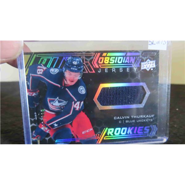 2020/21 Calvin Thurkauf 222/399 Authentic Game Worn Jersey Rookie Card 