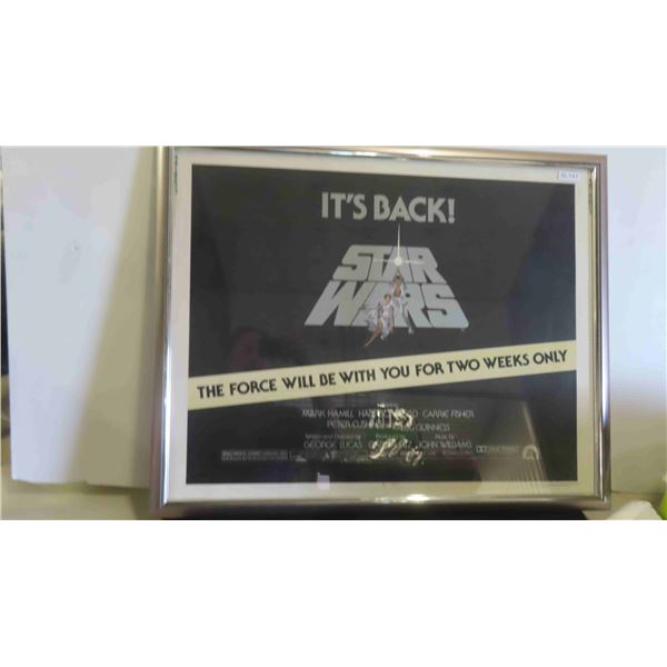 Scarce Original Vintage Lucasfilm Starwars 1977 'Back in Theatres' Half Sheet 