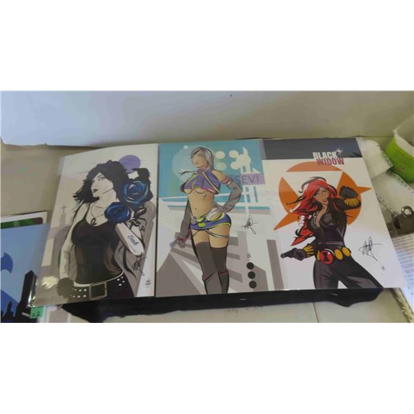 Limited Edition Sexy Heroes Premium 3 Piece Art Print Black Widow, Sevi 