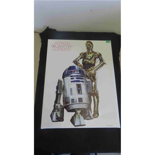 Star Wars The Last Jedi R2-D2 & C-3PO Design on 14'' x 18'' Canvas 