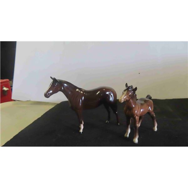 Vintage Beswick Thoroughbred & Colt Horses Made in England -Mint