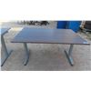 Image 2 : 2 Adjustable Square Corner Metal Work Station Tables 32'' x 55'' 