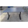 Image 2 : 2 Adjustable Round Corner Metal Work Station Tables 32'' x 55''