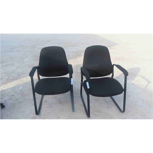 Like-New High Back Black Office Chair Swivel , Adjustable Height, Arms & On Casters 
