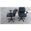 Image 1 : 2 Like-New Mid Back Black Swivel/Adjustable Height Office Chairs on Casters 