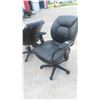 Image 2 : 2 Like-New Mid Back Black Swivel/Adjustable Height Office Chairs on Casters 