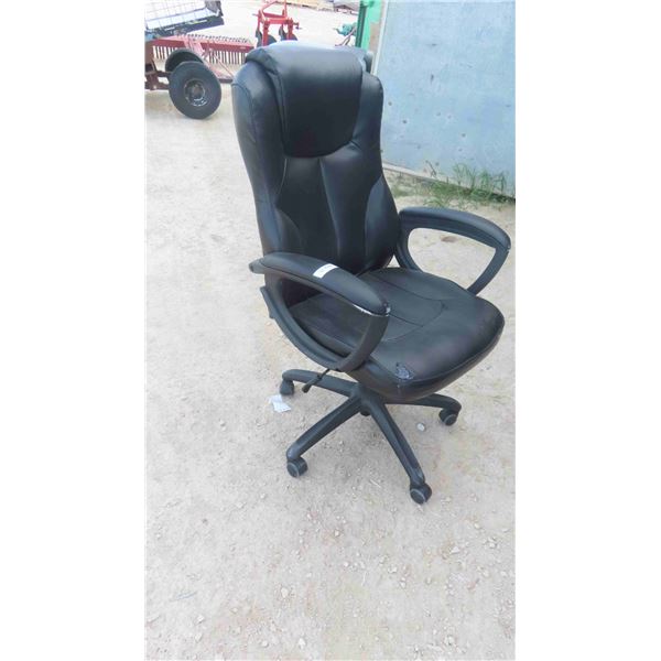 High Back Adjustable/Swivel Office Chair with Arms on Casters 