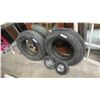 Image 1 : 2 Firestone 721 Steel Belted Radials White Wall 205/75R/15 , 2 Dollie Wheels 