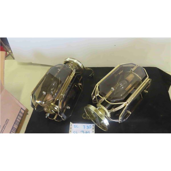 2 Like-New Stained Glass Hallway Lamps