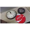 Image 1 : 3 Clocks: Westlox Vintage School Clock 15'' Diameter, Modern Snap On,