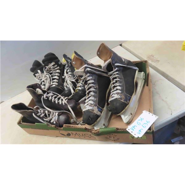 4 Pairs of Hockey Skates - Largest Size is 8 1/2