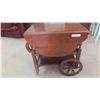 Image 1 : Walnut Tea Cart Drop Leaf with Drawer 