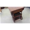 Image 3 : Walnut Tea Cart Drop Leaf with Drawer 