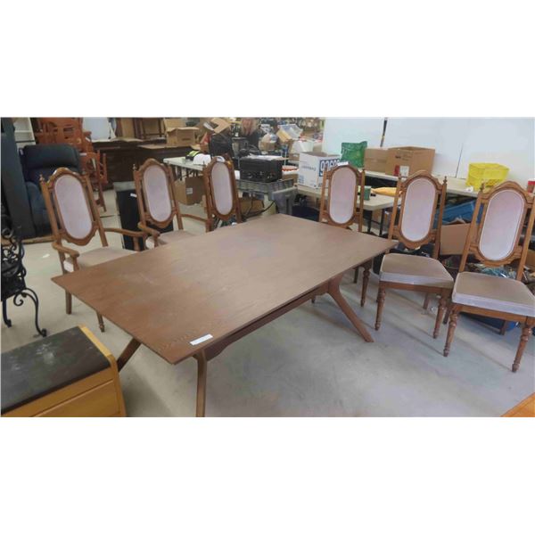 Oak Dining Room Table 30'' x 72'' x 42'' with 6 Chairs 