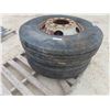 Image 4 : 2 Semi Tires 12 R 22.5 with 10 Hole Rims 
