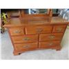 Image 2 : Oak Dresser 33'' x 51'' x 19'' with Mirror 32'' x 39'' & 1 Night Stand
