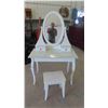 Image 1 : White Vanity with Swing Mirror 62'' x 39'' x 20'' & Stool