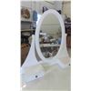 Image 3 : White Vanity with Swing Mirror 62'' x 39'' x 20'' & Stool