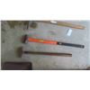 Image 3 : 5 Yard Tools : Spade, Shovel, 2 Sledge, Pick 