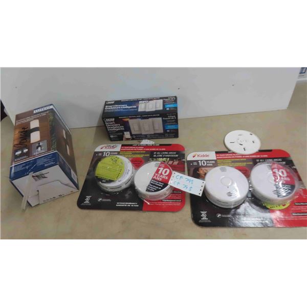 4 New Fire Alarm Batteries, 3 Packs New Dimmer Switch, Outdoor