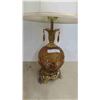 Image 2 : Mid Century Modern Amber Round Glass Lamp