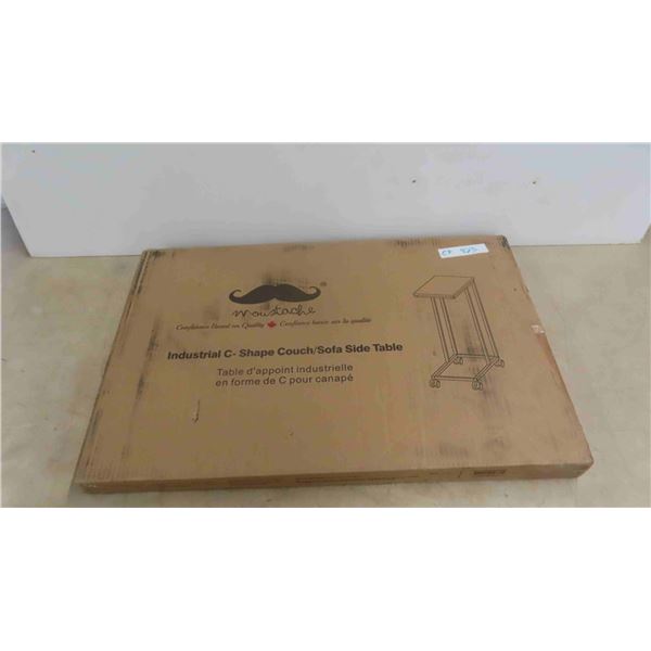 New in Box Moustache C-Shaped Couch Side Table 