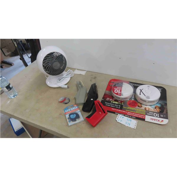 Woozoo Fan, 2 New Smoke Alarms, Label Markers