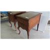 Image 2 : 2 Fancy Detailed Design 2 Drawer End Tables with Glass 