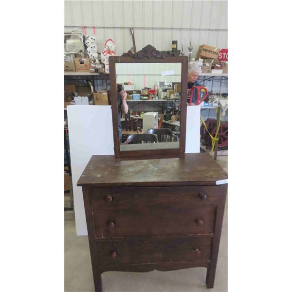 3 Drawer Dresser 36'' x 34'' x 17'' Plus Mirror 29'' x 20 1/2'' 