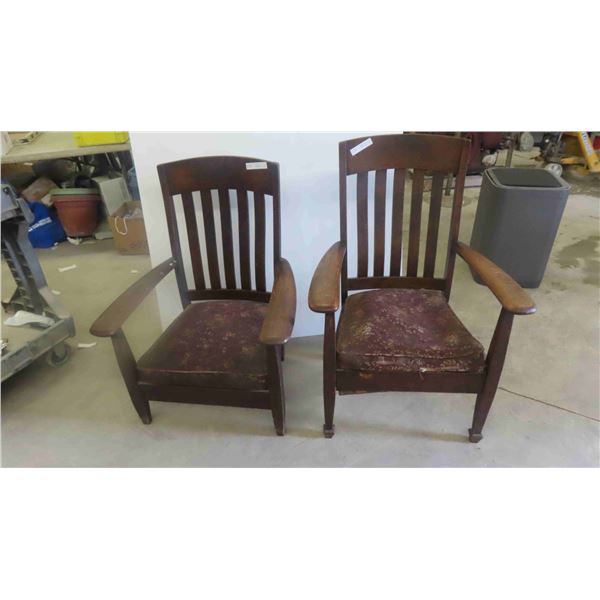 2 Oak Occasional Chairs 