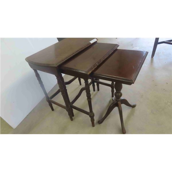 Walnut 3 Nesting Stand Set - Biggest 24'' x 24'' x 14''