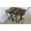Image 1 : Walnut 3 Nesting Stand Set - Biggest 24'' x 24'' x 14''