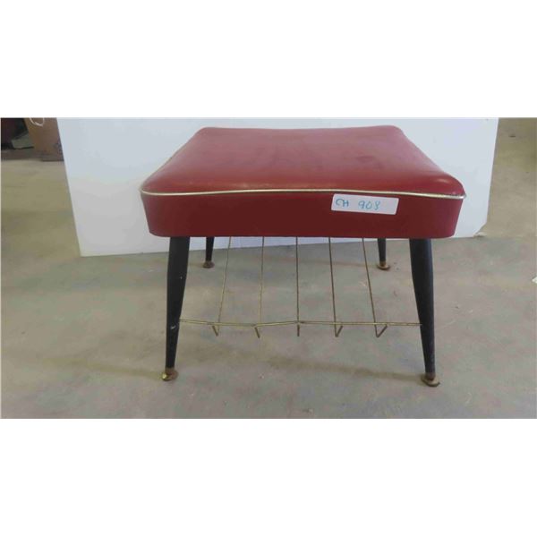 Mid Century Ottoman 14'' x 18'' x 16'' 