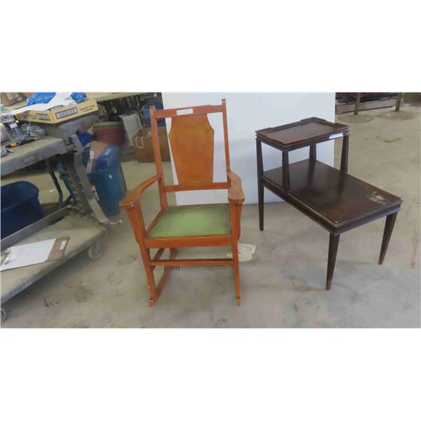 Rocking Chair , Step Back End Table 