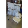 Image 1 : 2 Sets of Aluminum Crutches, Walker, Bath Seat 