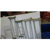 Image 7 : 2 Sets of Aluminum Crutches, Walker, Bath Seat 