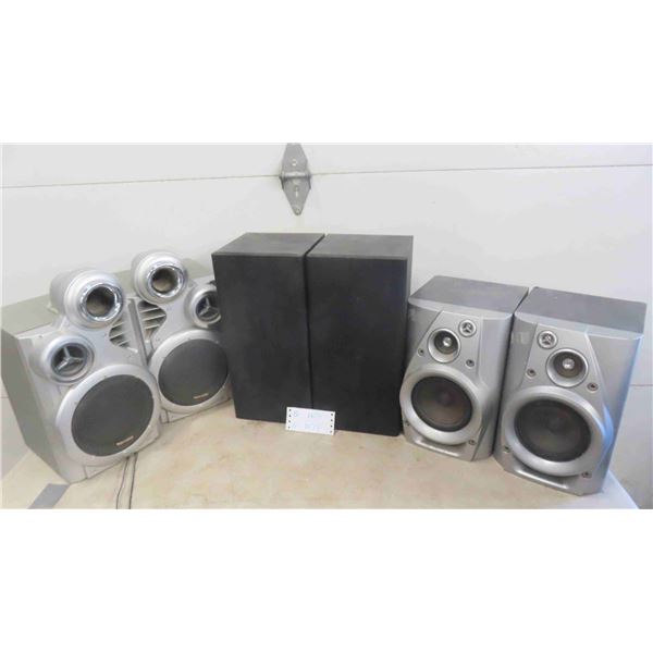 3 Sets (6 Total) Speakers : Venturer, Soundesign, Sharp 